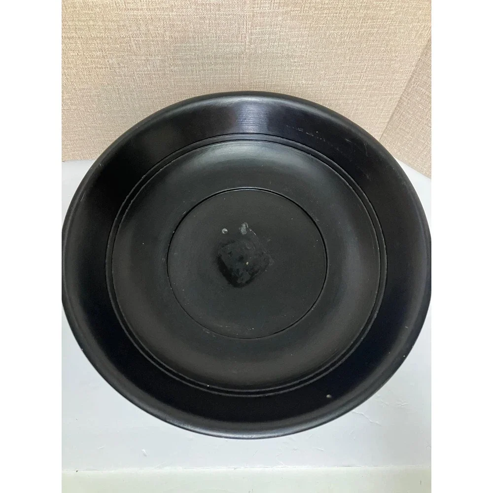 Wooden Pedestal Bowl Home‎ Decor Medium Black Excellent Matte Centerpiece